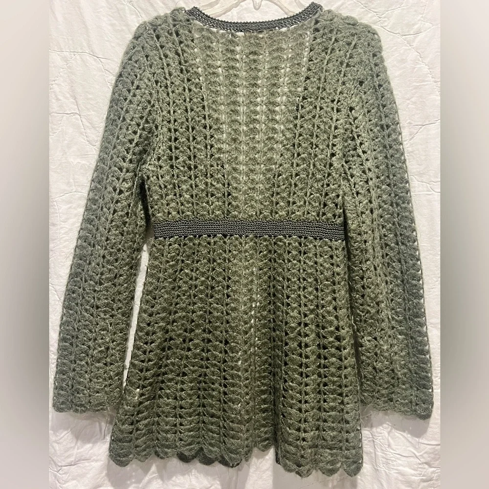 Gold Hawk Open Knit Sweater Cardigan  
Sz: S - Picture 11 of 14